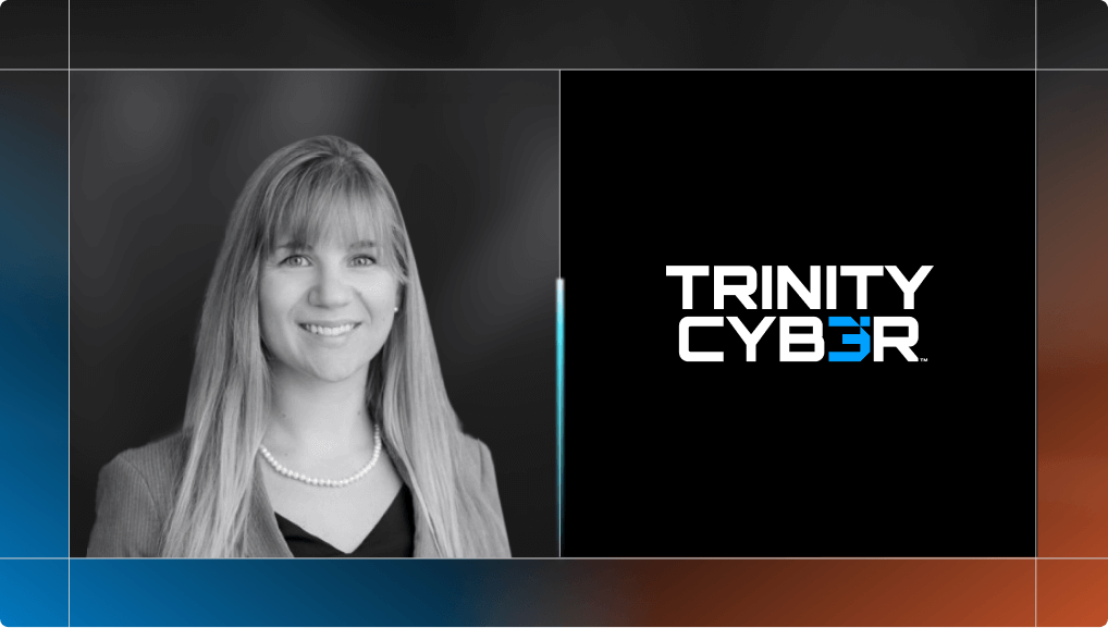 Whitney Koslik headshot and trinity cyber logo