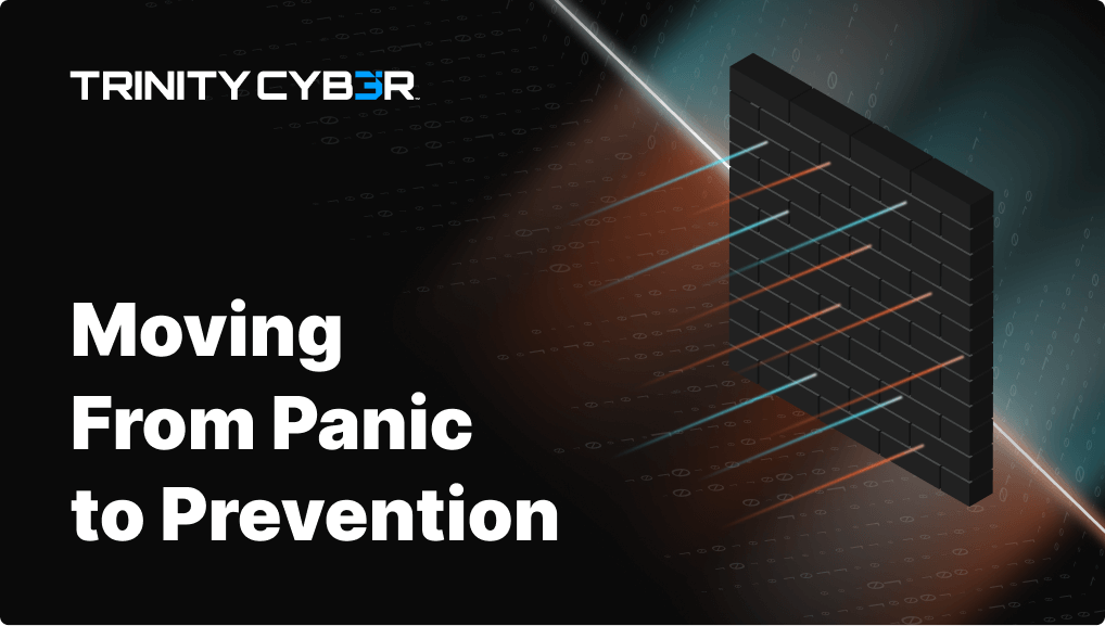 trinity cyber logo and abstract virus prevention wall graphic